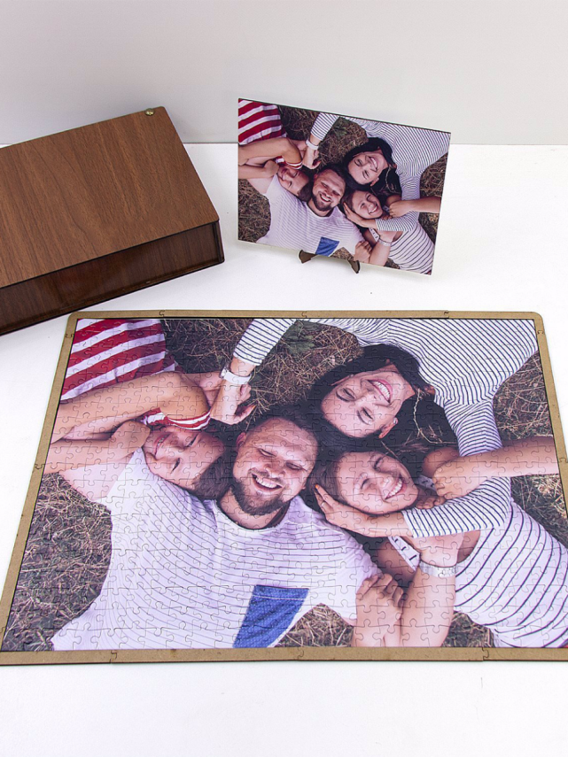 24 Parça Ayaklı Ahşap Kutulu Puzzle - 1