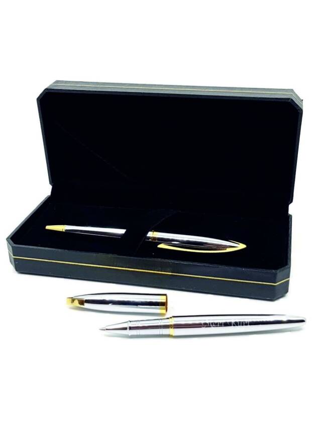 2'li Kalem Seti Gümüş Lazer Kazıma - 1