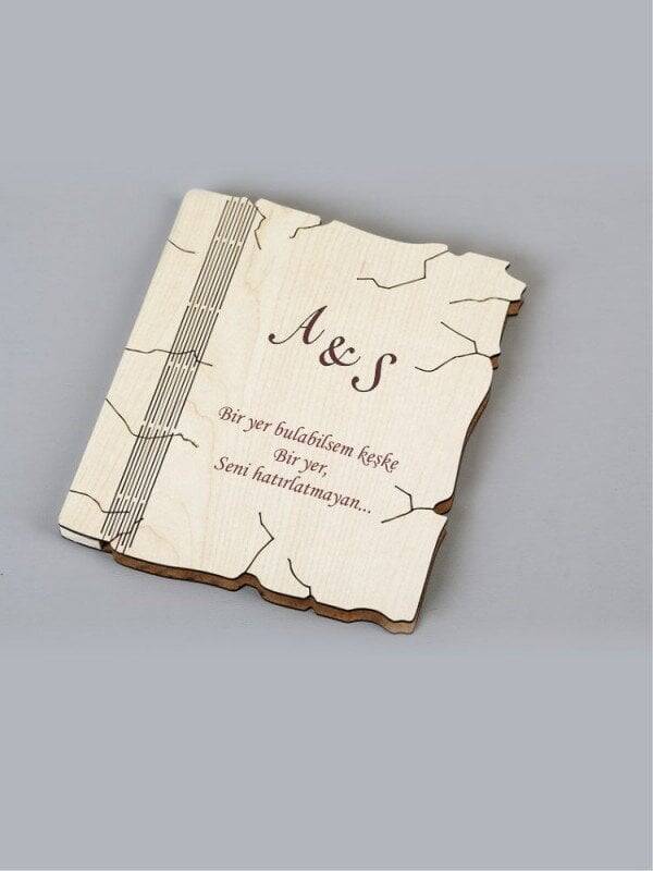 Ahşap defter üzerine isim işleme - 1