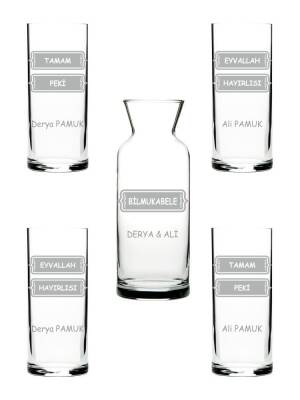 Aile boyu 4 lü rakı bardağı ve karaf seti