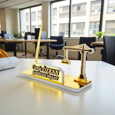 Akrilik İnşaat Mühendisine Masa İsimliği - 4