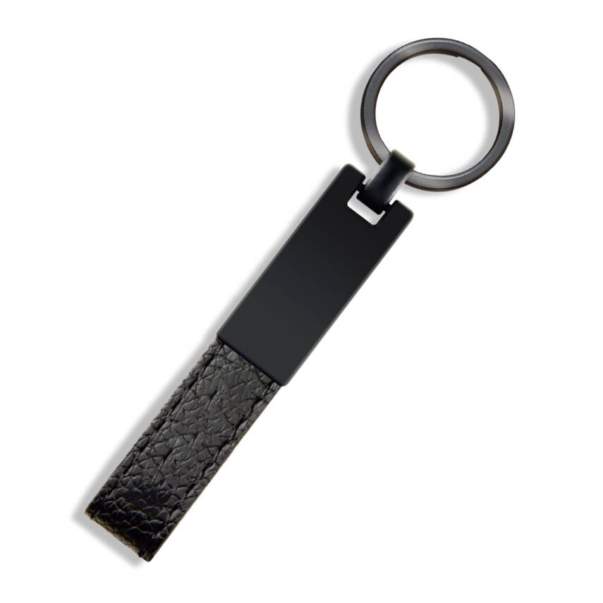 ANZER SİYAH METAL - DERİ ANAHTARLIK - 1