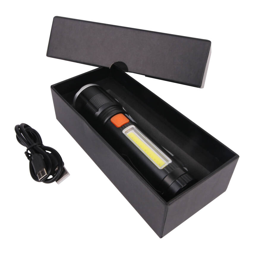 ARSUZ SİYAH 4 MODLU ŞARJ EDİLEBİLİR LED EL FENERİ - 2