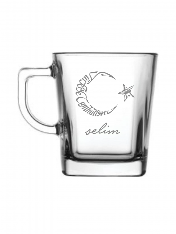 Ay Yıldızlı Kişiye Özel Paşabahçe Kulplu çay fincanı - 1