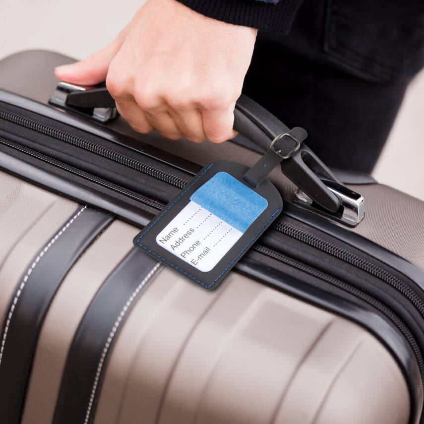 BAGAJ ETİKETİ LACİVERT DERİ - 2