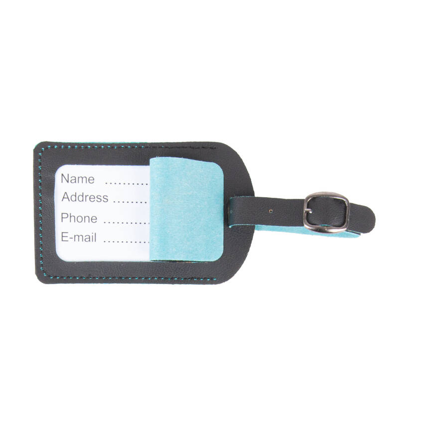 BAGAJ ETİKETİ TURKUAZ DERİ - 1