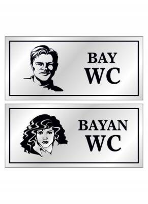 Bay - Bayan WC Levhası Alüminyum Renk Metal