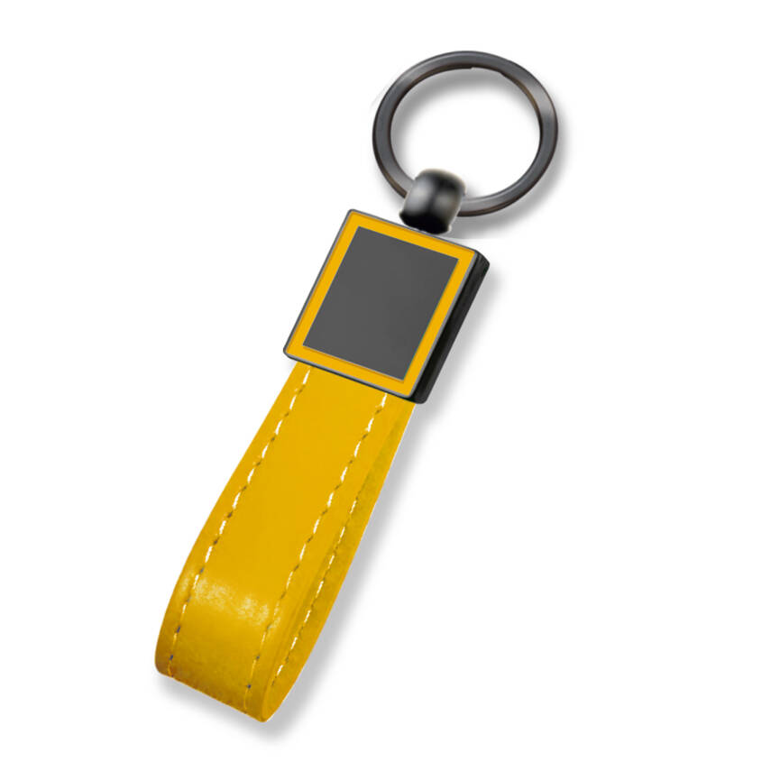 BEYSEKİ SARI METAL - DERİ ANAHTARLIK - 1