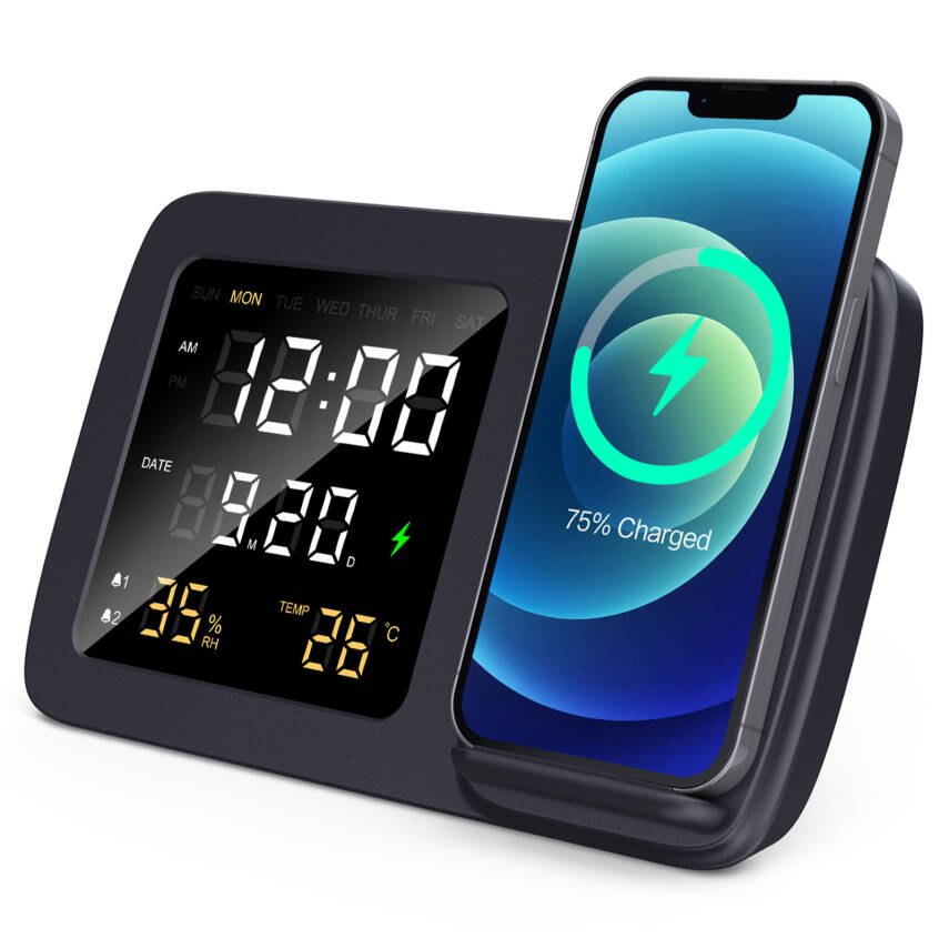 BÜLBÜL MASAÜSTÜ SAAT VE KABLOSUZ ŞARJ STANDI - 2