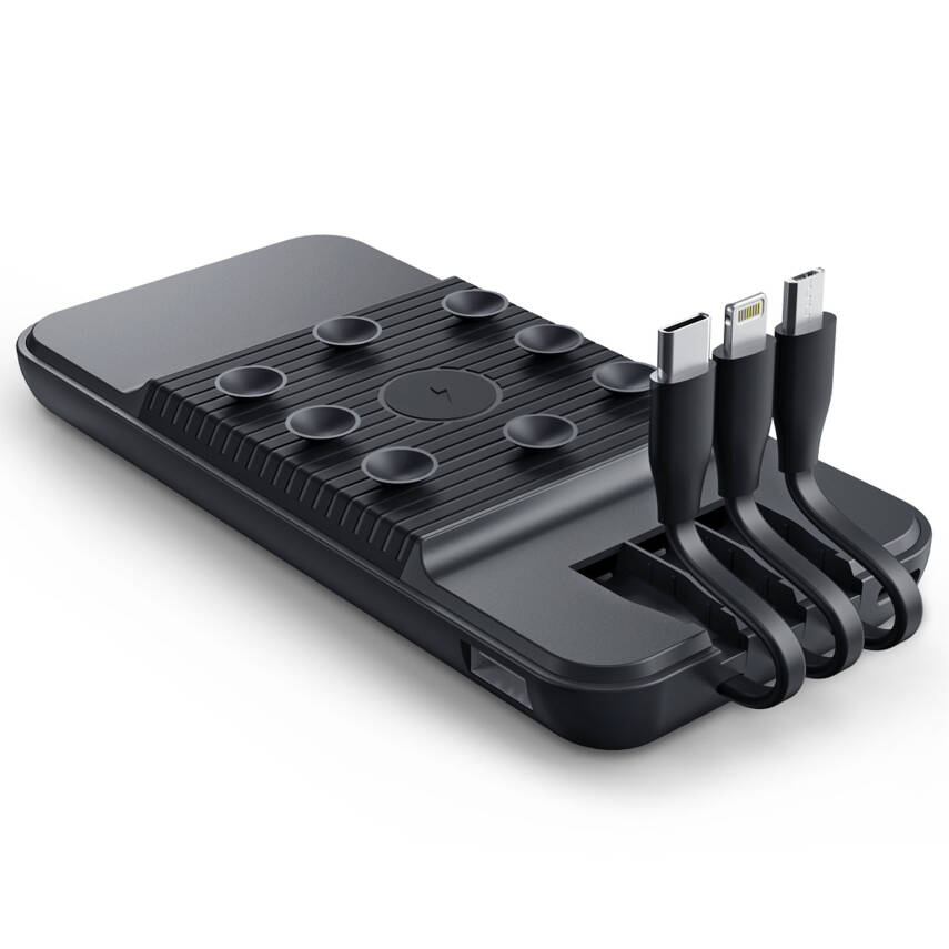 ÇİRİŞ 10.000 MAH SİYAH WIRELESS STANDLI POWERBANK - 2