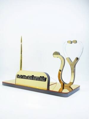 Doktor için Hediye Steteskop Masa İsimliği Büyük Boy