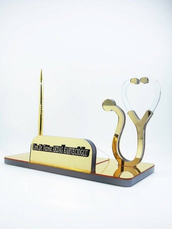 Doktor için Hediye Steteskop Masa İsimliği Büyük Boy - 1