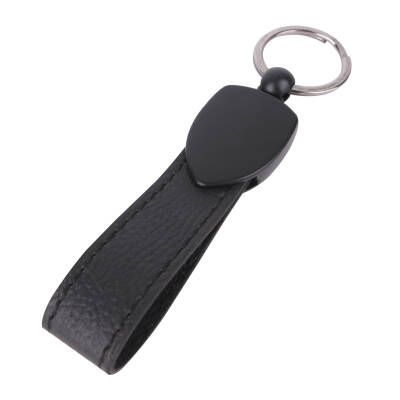 DÜZPELİT SİYAH METAL - DERİ ANAHTARLIK