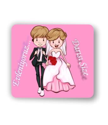 Evleniyoruz Bardak Altlığı