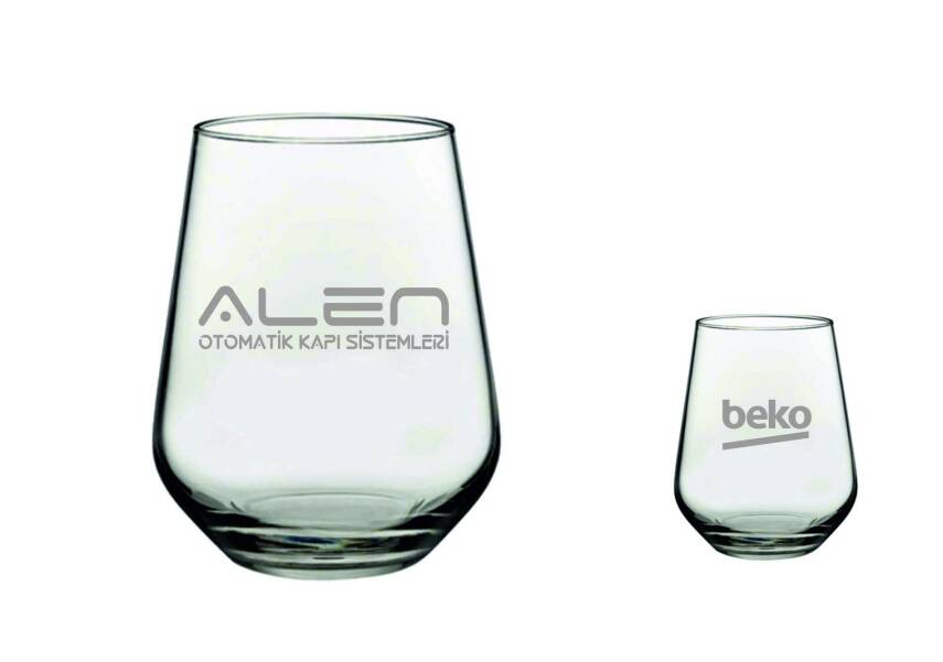 Firma Logolu Lazer Kazıma Kahve Yanı Su Bardağı - 1