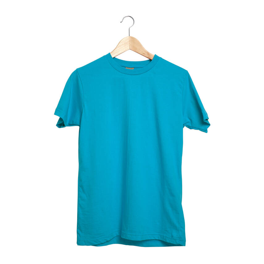 GARDENYA TURKUAZ M SIFIR YAKA TİŞÖRT - 1