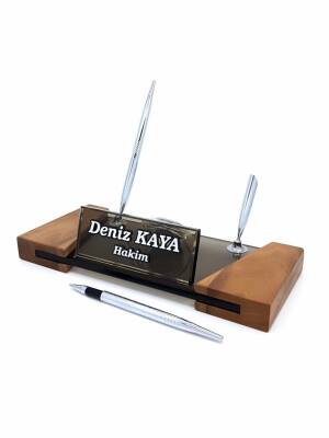 Gümüş Detaylı Kristal Masa İsimliği - 2