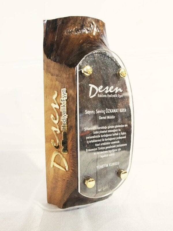 Hakiki ceviz ağacından kütük vip plaket - 1