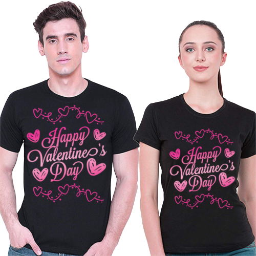 Happy Valentine Days Çift T-Shirt S Beden - 1