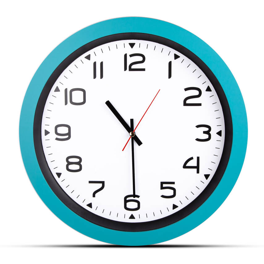HERA TURKUAZ PLASTİK KASA DUVAR SAATİ (350MM) - 1