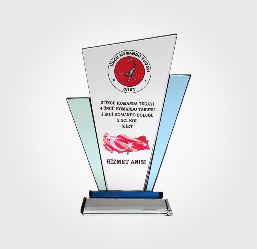 Hizmet Anısı Özel Kristal Plaket - 1