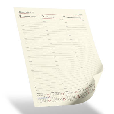 İNCİRLİ SİYAH TARİHLİ HAFTALIK AJANDA (20x28 CM) - 2