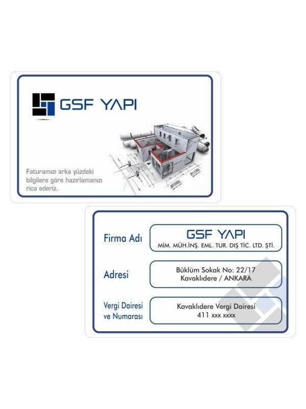 İnşaat firması fatura kartı - 1