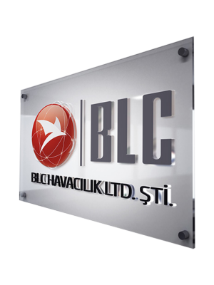 Kabartmalı Uv Baskı Şeffaf Ofis Tabelası