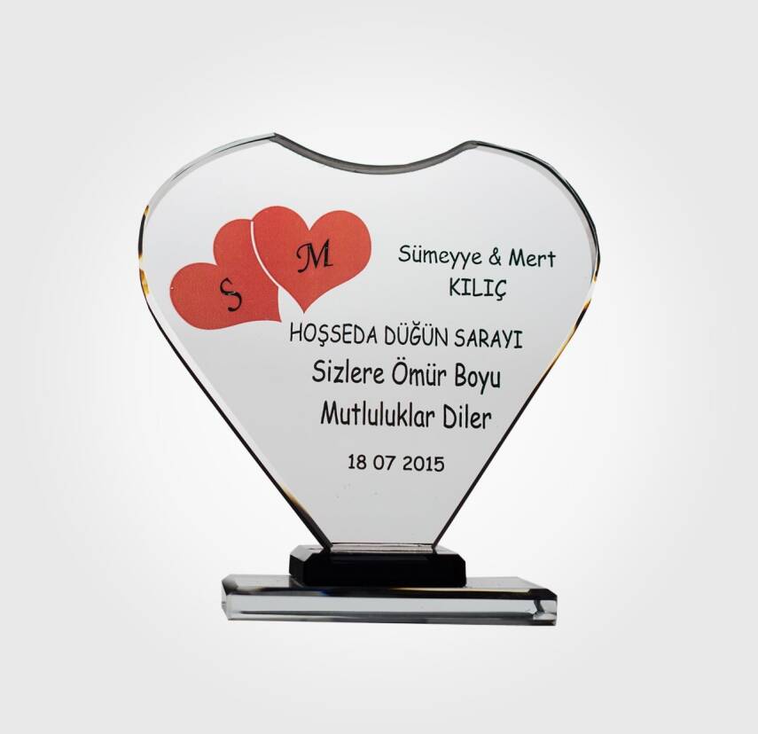 Kalpli Kristal Plaket - 1