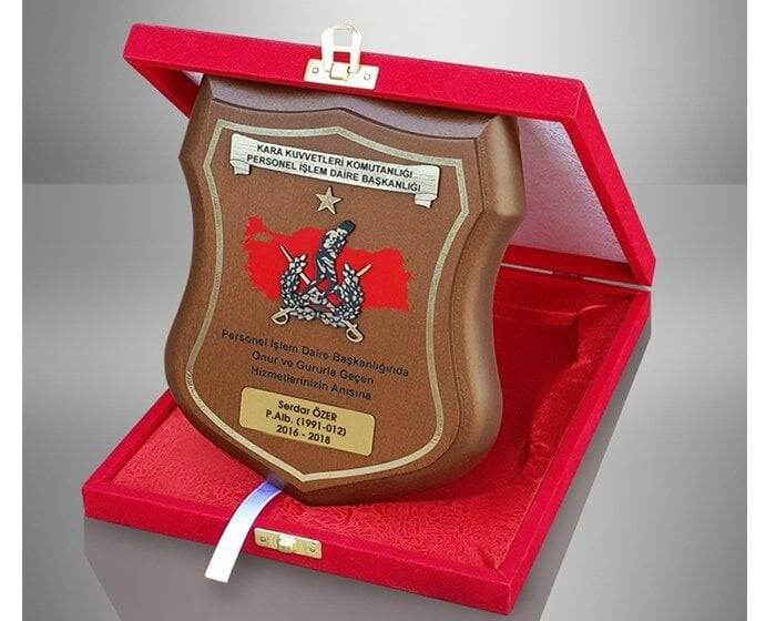 Kara Kuvvetleri Komutanlığı Ahşap Plaket Karton Kutulu - 1