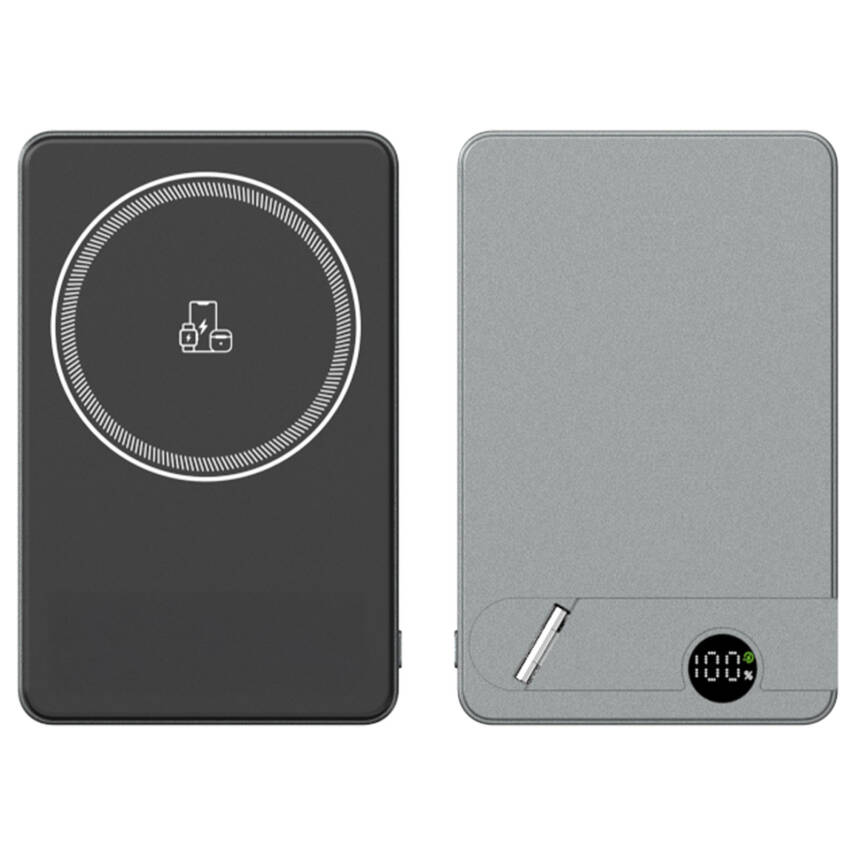 KİLYOS 10.000 MAH SİYAH MAGSAFE  ve  WIRELESS STANDLI POWERBANK - 1