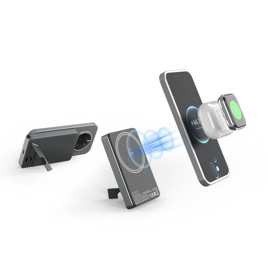 KİLYOS 10.000 MAH SİYAH MAGSAFE  ve  WIRELESS STANDLI POWERBANK - 5