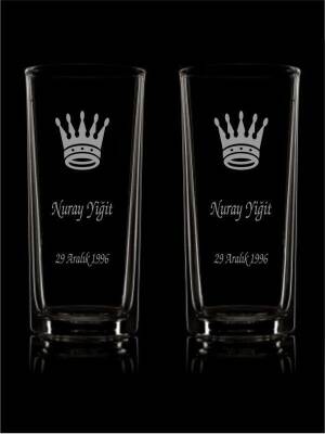 Kişiye Özel Taç Ve Tarihli Rakı Bardağı