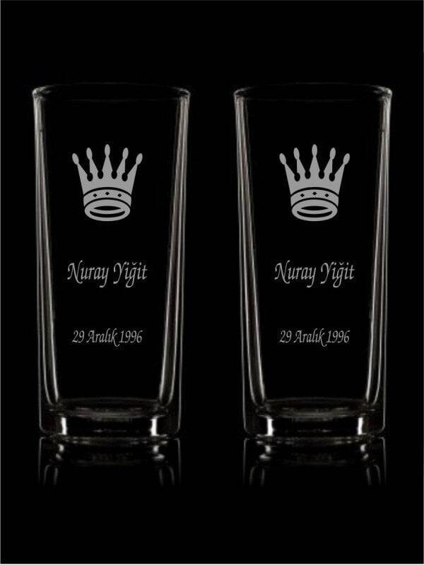 Kişiye Özel Taç Ve Tarihli Rakı Bardağı - 1