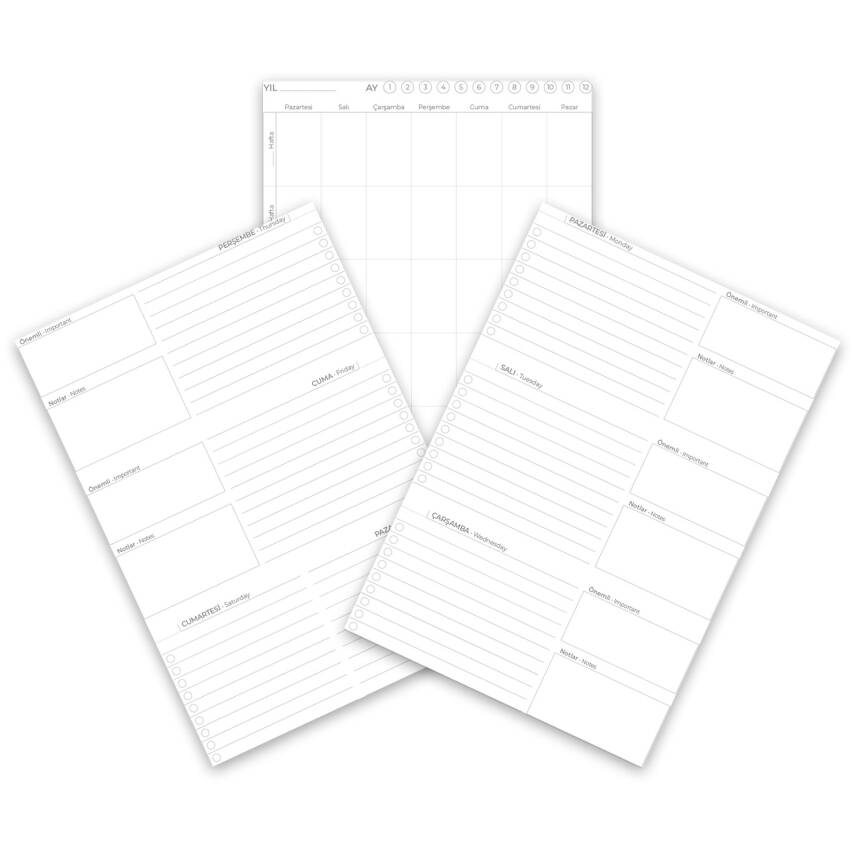 KOLEJ LACİVERT SPİRALLİ HAFTALIK PLANLAYICI (20x28 CM) - 2