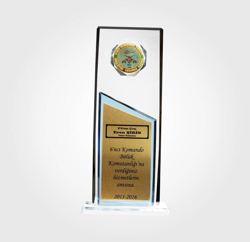 Komutanlık Özel Kristal Plaket - 1