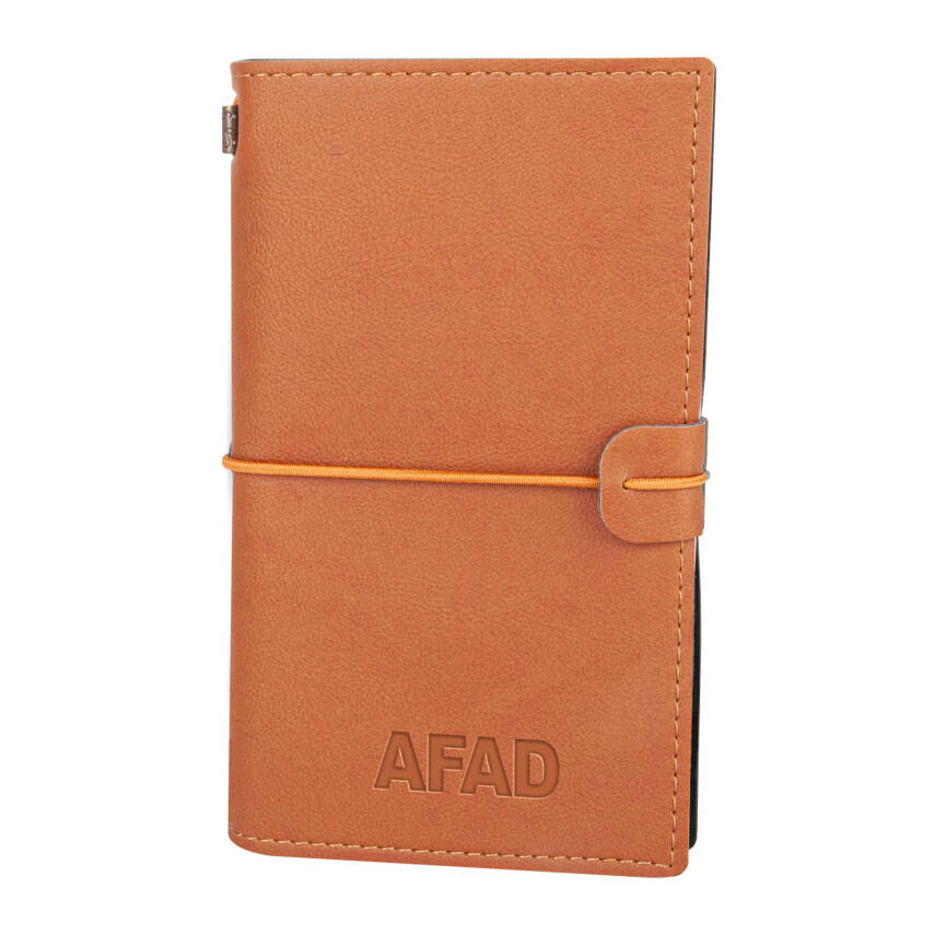 KUĞULU KAHVERENGİ TARİHSİZ DEFTER (11,5X20 CM) - 1