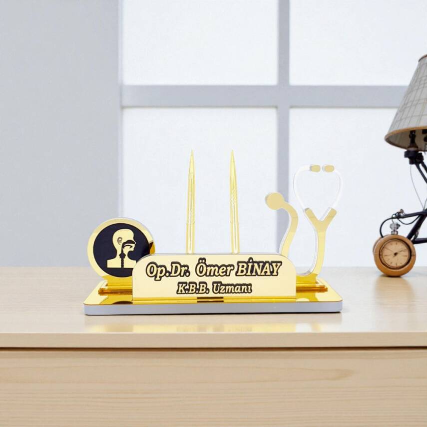 Kulak Burun Boğaz Doktoru İçin Akrilik Masa İsimliği - 3