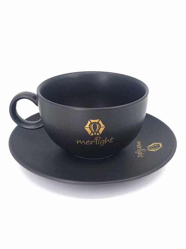 Logo Baskılı Siyah Nescafe Fincanı - 1