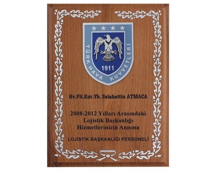 Lojistik Başkanlığı Özel Ahşap Plaket Özel Üretim Süet Kutulu - 1