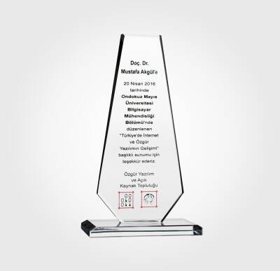 Mühendislik Özel Kristal Plaket