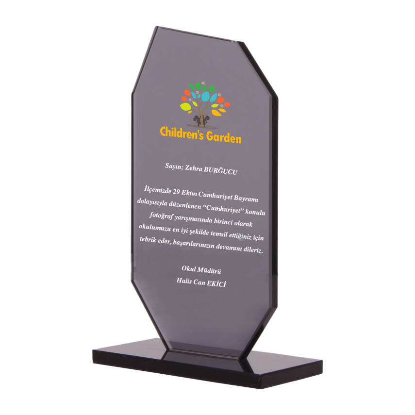 OSKAY SİYAH KRİSTAL PLAKET - 1