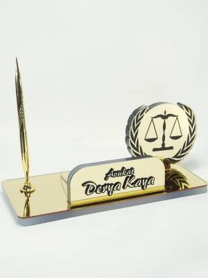 Özel Terazili Avukat Masa İsimliği