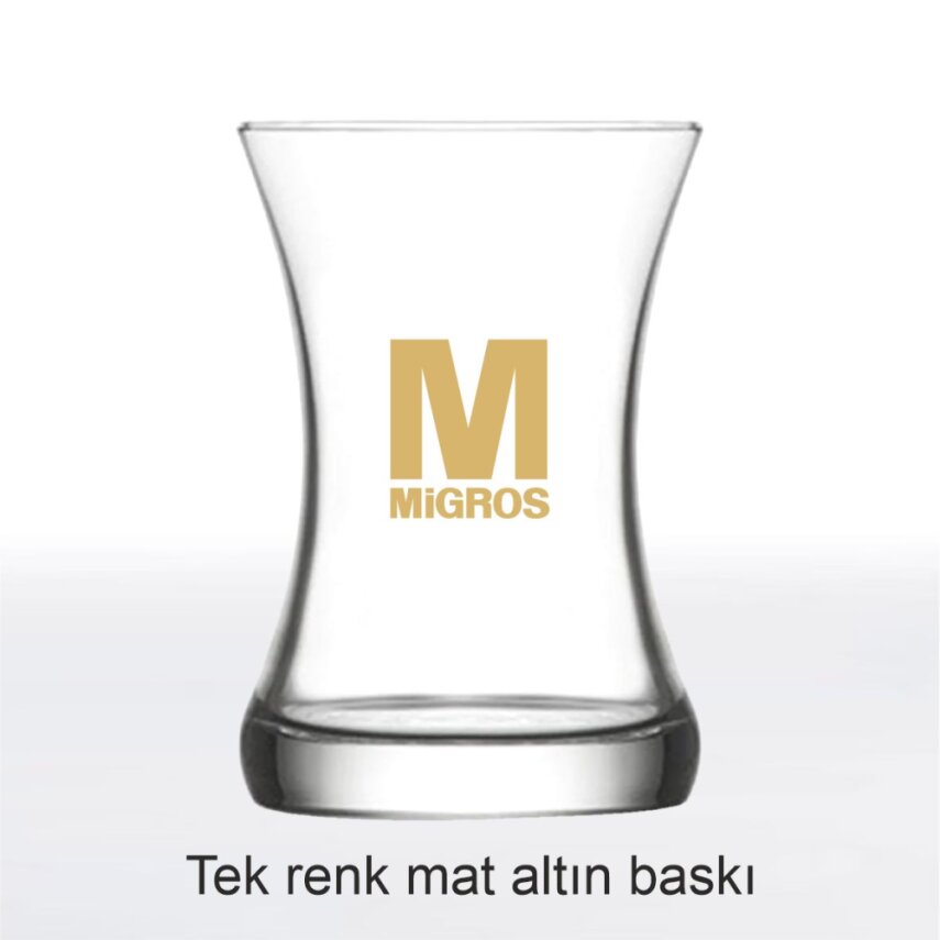 Renkli Baskılı Logolu Misis Çay Bardağı - 4