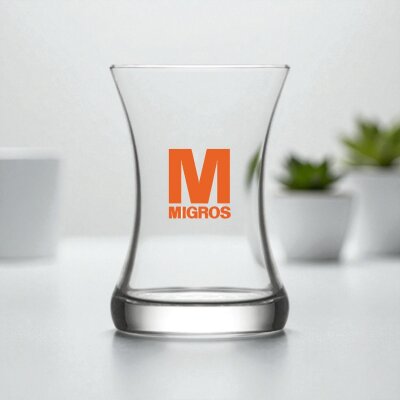 Renkli Baskılı Logolu Misis Çay Bardağı