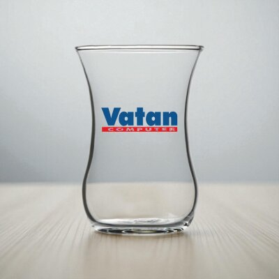 Üsküdar Renkli Baskılı Özel Logolu Çay Bardağı