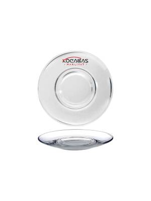 Renkli Baskılı Paşabahçe Heybeli Logo Baskılı Çay Tabağı