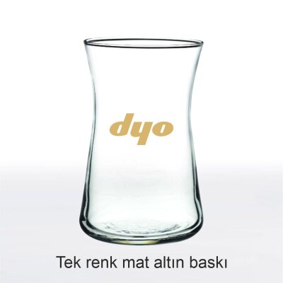 Renkli Logolu Heybeli Çay Bardağı - 4