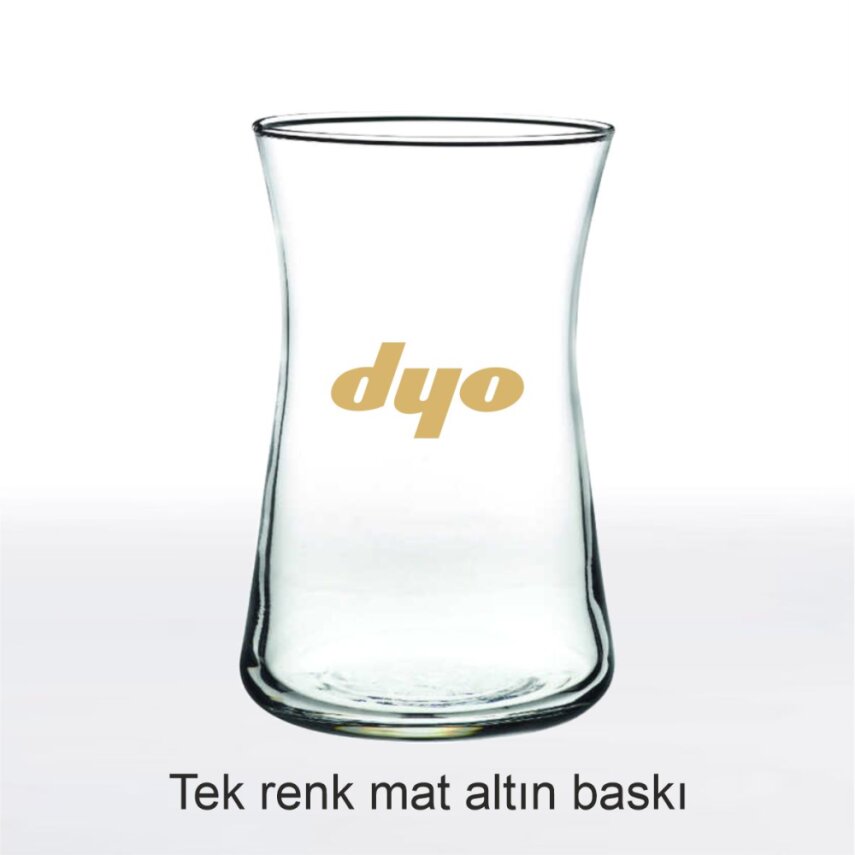 Renkli Logolu Heybeli Çay Bardağı - 4