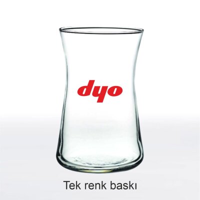 Renkli Logolu Heybeli Çay Bardağı - 3